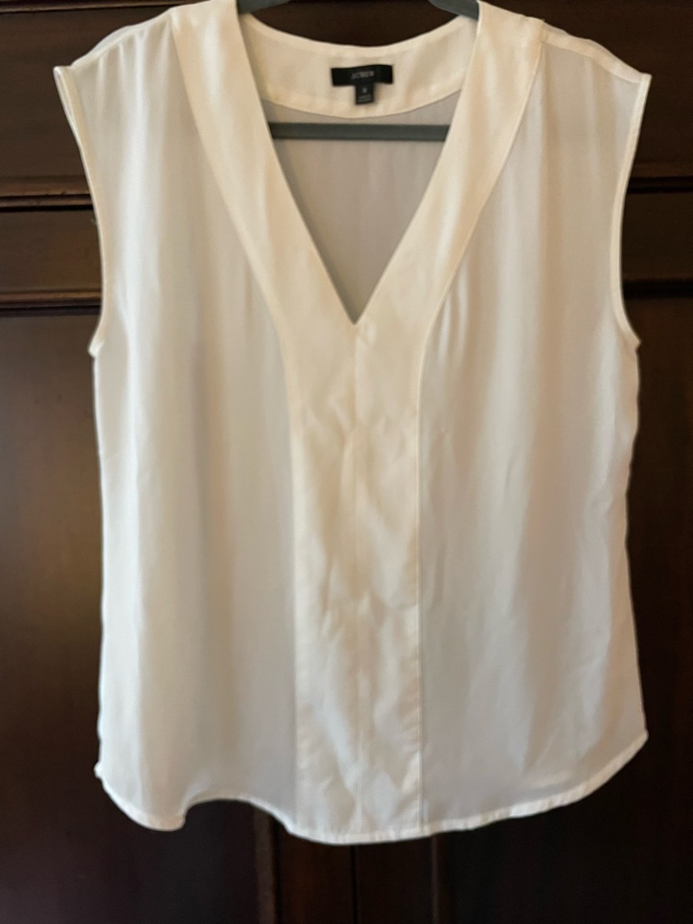 J. Crew White V-Neck Sleeveless Camisole